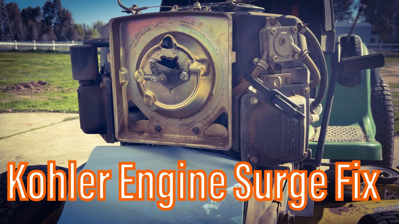 John Deere (Husqvarna Craftsman) Kohler Surging RPM Fix - Fuel Filter and Carb Clean