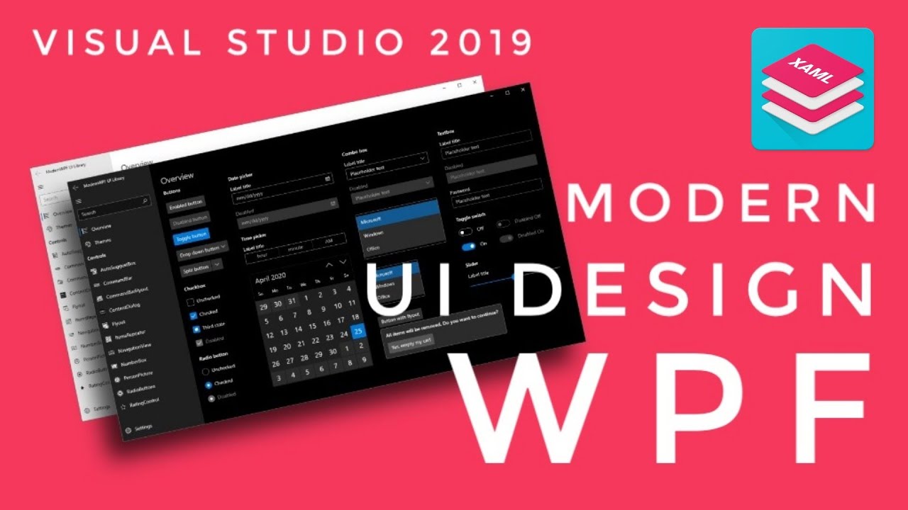 WPF Tutorial : XAML UI design in Visual studio blend 2019 | ModernWPF UI Library | C# WPF