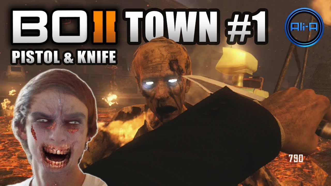 Black Ops 2 Zombies - PISTOL & KNIFE on Town! w/ Ali-A - Part #1