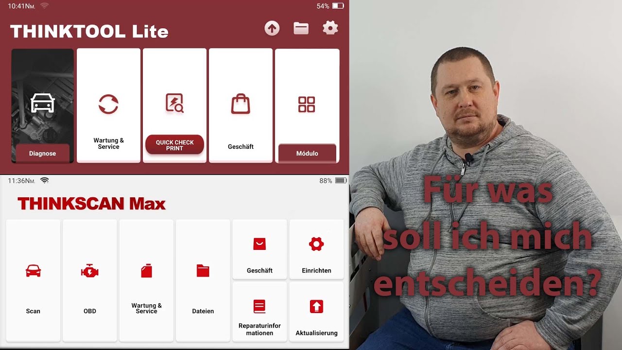 Vergleich zwischen THINKTOOL Lite und THINKSCAN Max