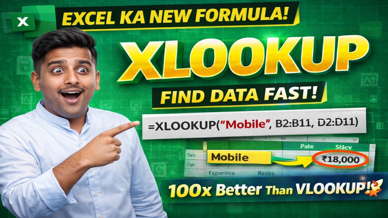 🔥 Excel XLOOKUP Formula in Hindi | VLOOKUP se 100x Powerful Trick 💡
