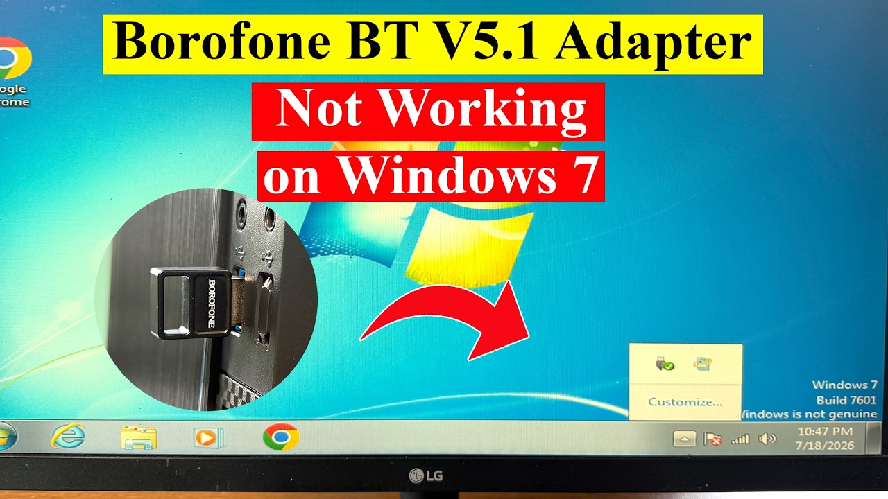 Адаптер Borofone BT V5.1 не работает в Windows 7