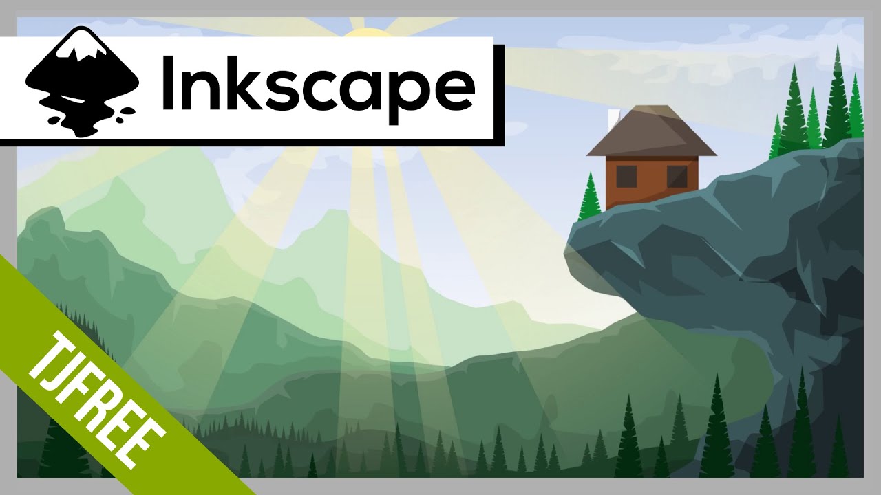 Inkscape | Рисуем фон с далекими горами, солнцем и небом