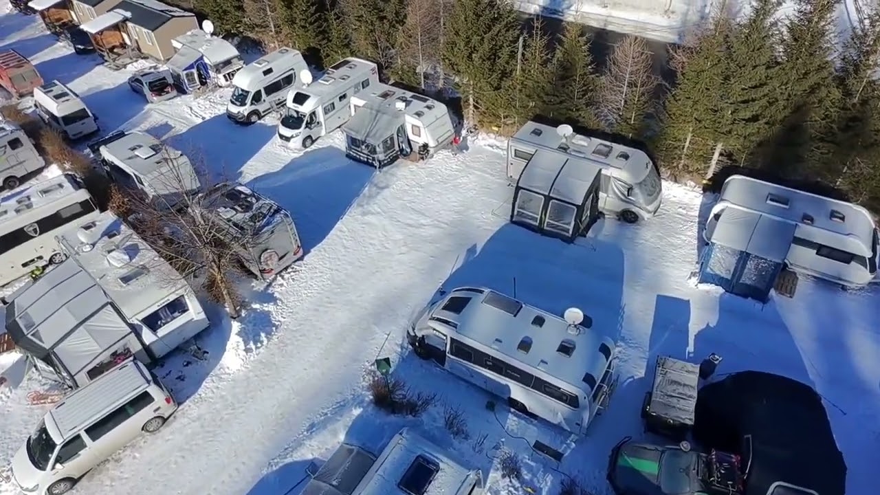 Wintercamping mit Dachzelt, Familie und Pickup Teil 5: DJI Neo über den Campingplatz mauterndorf