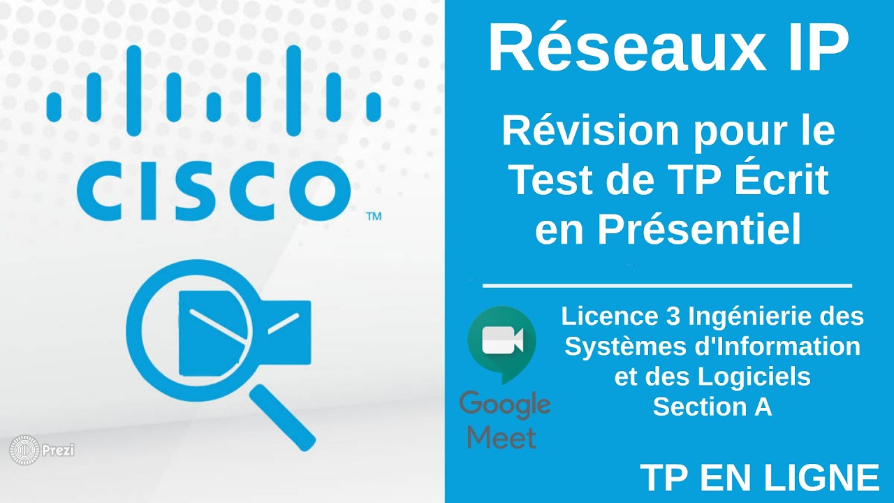 Réseaux IP : Révision pour le Test de TP Écrit en Présentiel - L3 ISIL A