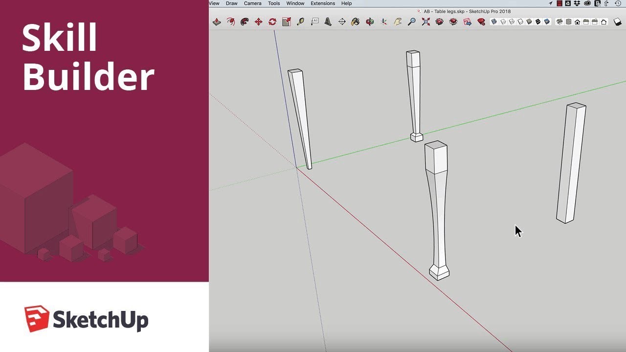 SketchUp Skill Builder: Коническая ножка стола