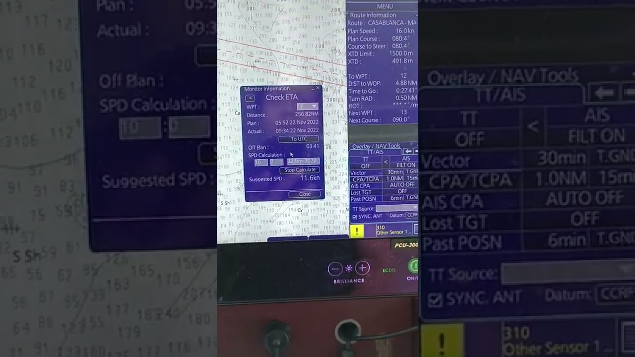ETA Calculation Table Furuno FMD ECDIS