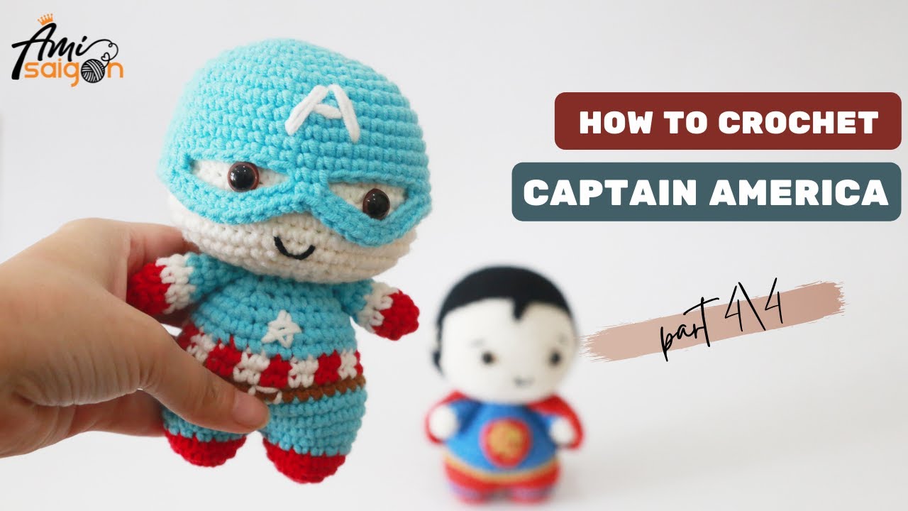 #169 | Captain America Amigurumi Pattern (4/4) | Amigurumi Super Heroes Tutorial | @AmiSaigon