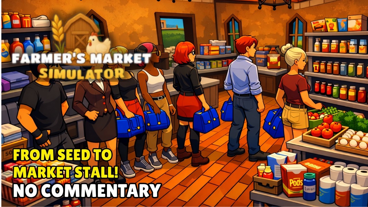 From Seed to Market Stall! FARMER'S MARKET SIMULATOR Gameplay | No Commentary - LONGPLAY
