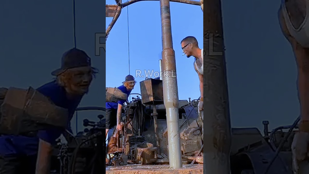 شاهد احترافية هذا العامل في عملية حفر آبار النفط والغاز 🛢️😱#shorts #شورت