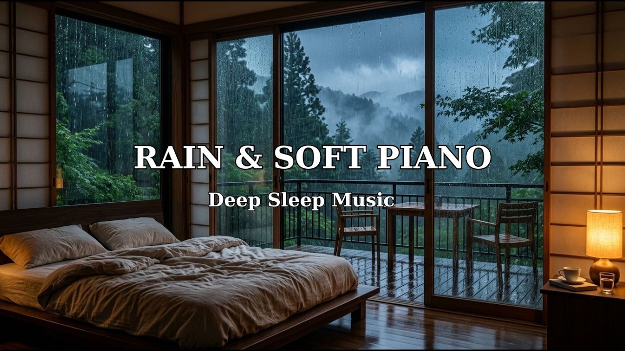 Drift Into Deep Sleep in Minutes | 3 Hours Piano and Rain Sounds for Peaceful Rest 🌧️🎹🌙