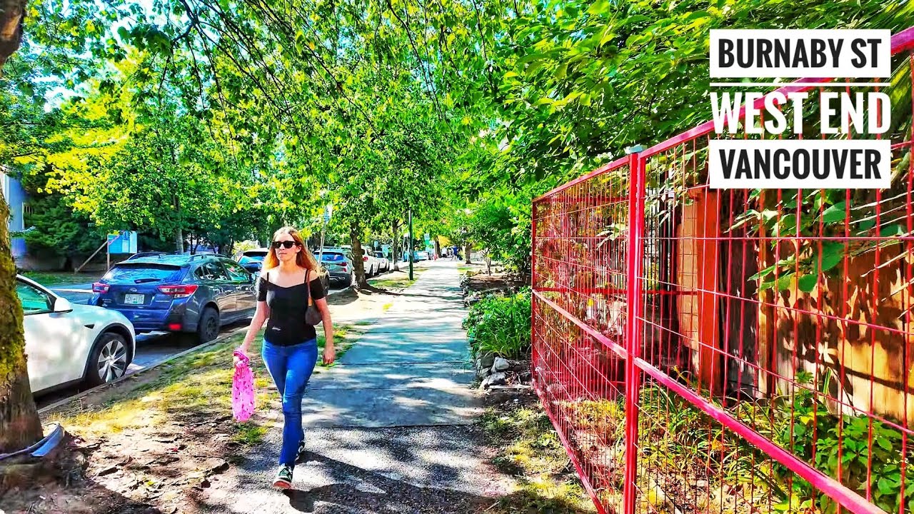 Vancouver Walk 🇨🇦 - Burnaby St, West End (Narrated)