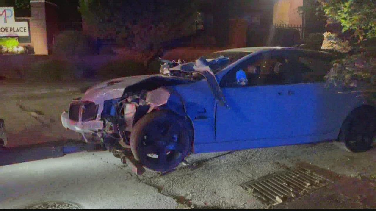 GSP: Car doing donuts flees troopers, hits person then crashes into another car