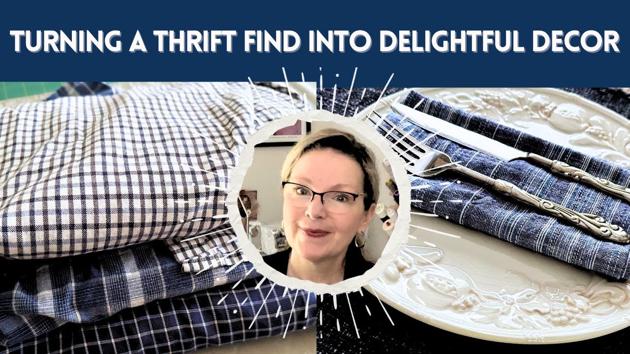 From Dress Shirt to Dinner Napkin | Easy Upcycle Project  #thriftflip