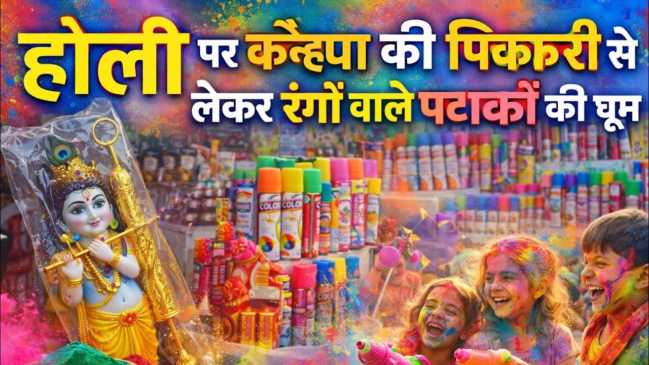 पिचकारी से पटाखों तक… होली पर बाजार में रंगों की बरसात