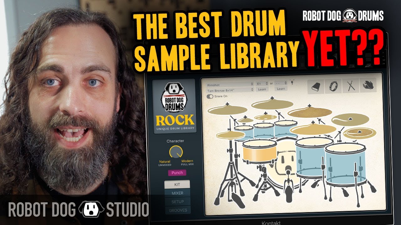 Лучшая библиотека барабанных сэмплов на сегодняшний день? Robot Dog Drums — Rock FULL TOUR