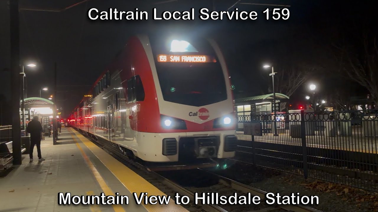 Caltrain Local Service 159 Stadler KISS EMU 337/338 Mountain View to Hillsdale Station