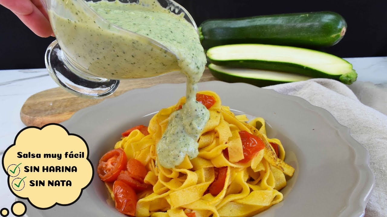 Salsa de calabacin sin harina  y sin nata muy fácil