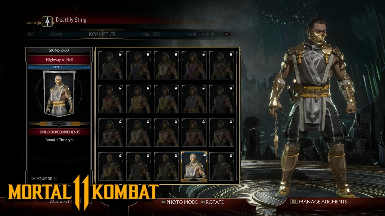 Mortal Kombat 11 Complete Character Customization (Gears/Abilities/Kosmetics/Moves/Fatalities)