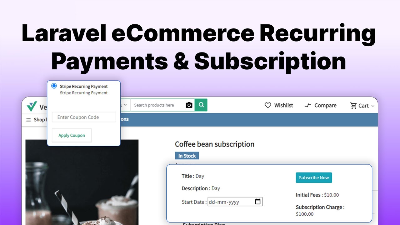 Laravel eCommerce Recurring Payments & Subscription - Overview