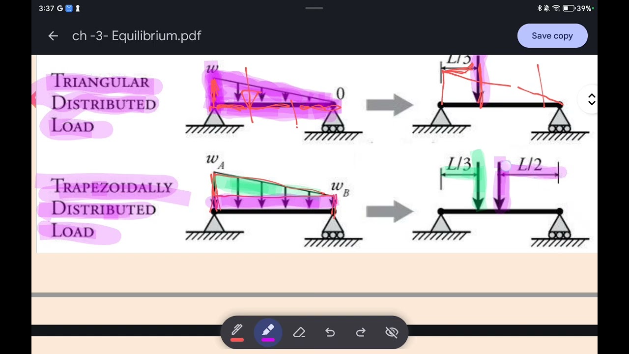 معادلات التوازن ⛩️ - الميكانيك الهندسي - المرحلة الأولى 