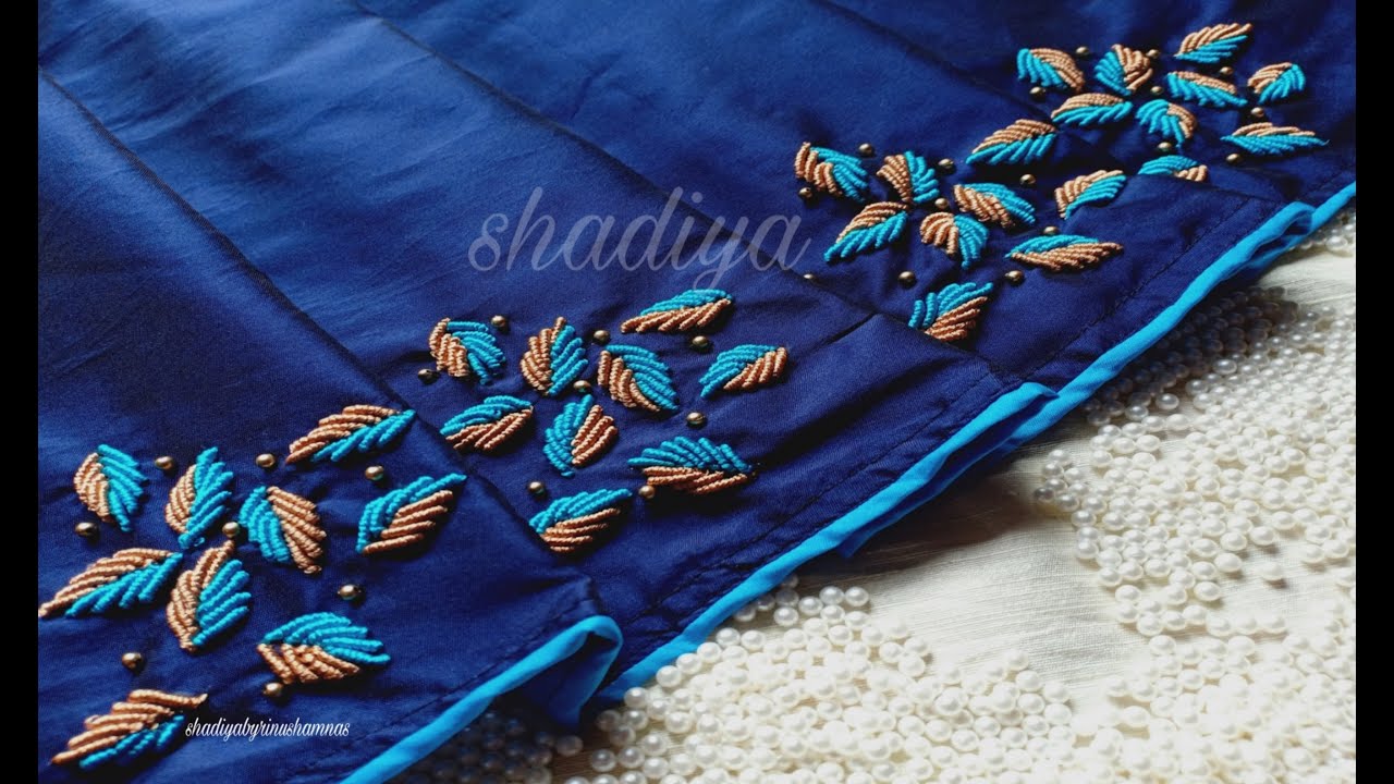Simple and very easy saree border design with silk thread |embroidery saree design |shadiya