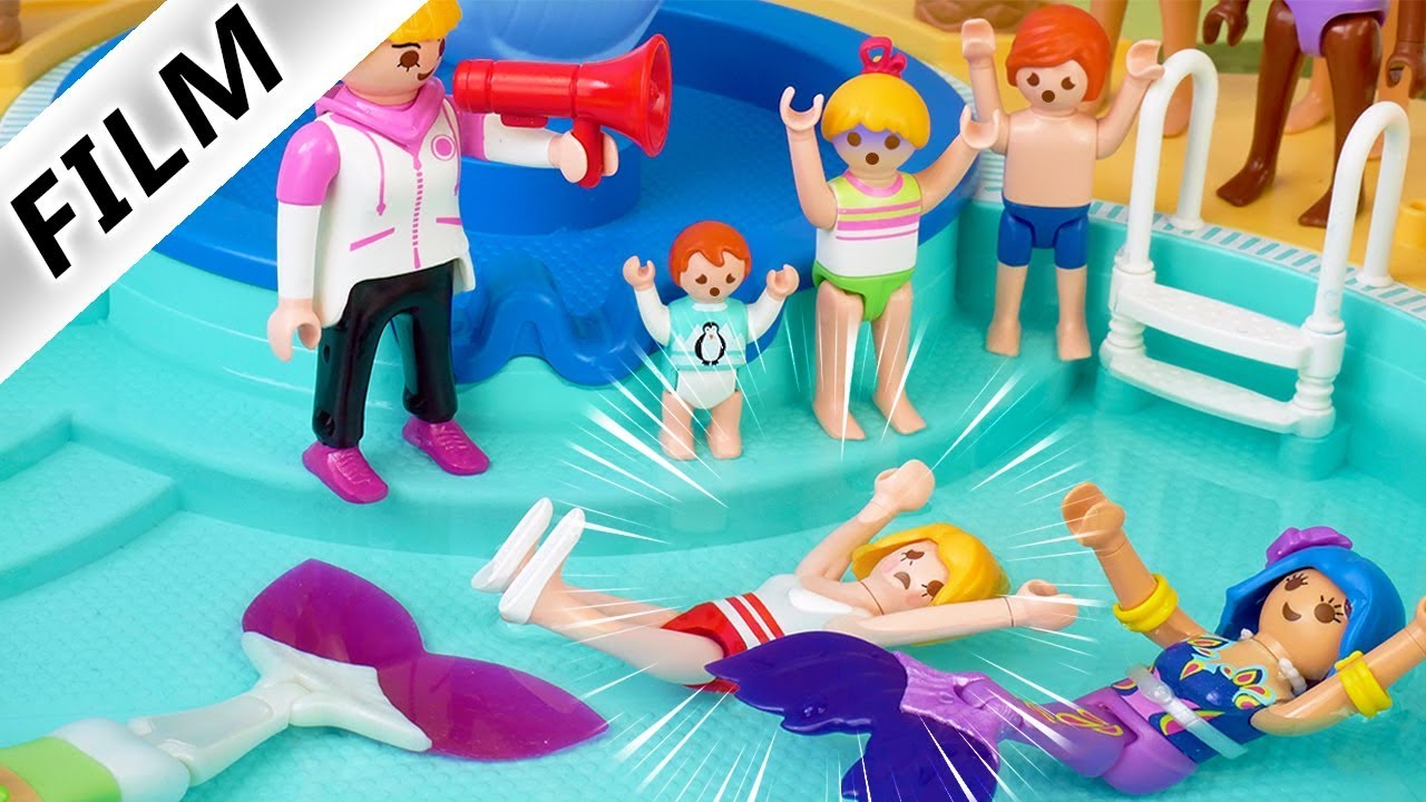 Playmobil Film deutsch MEERJUNGFRAUEN RENNEN IM AQUAPARK - Kann Mama Claudia gewinnen? Familie Vogel