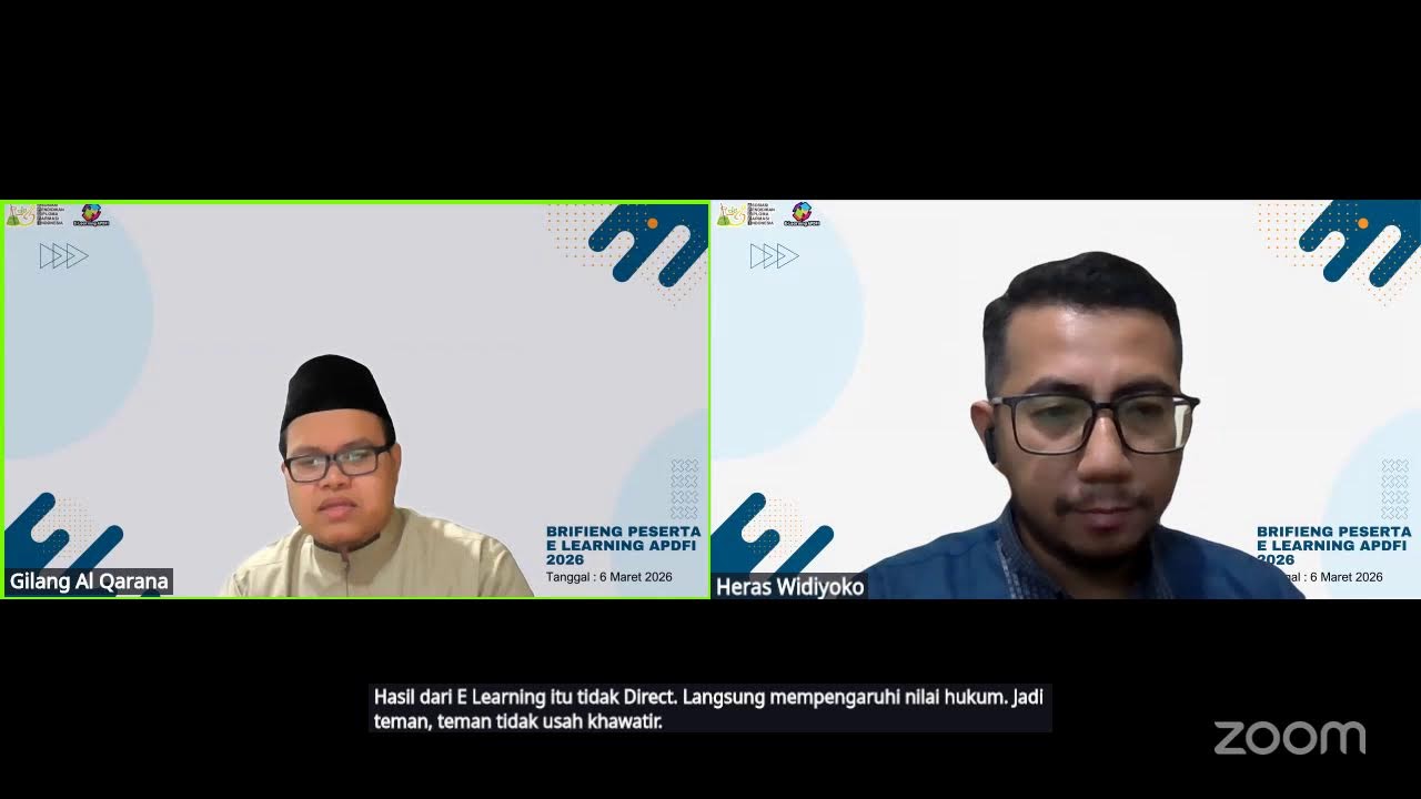 Briefing Peserta Elearning Regional 1 - 6 Maret 2026