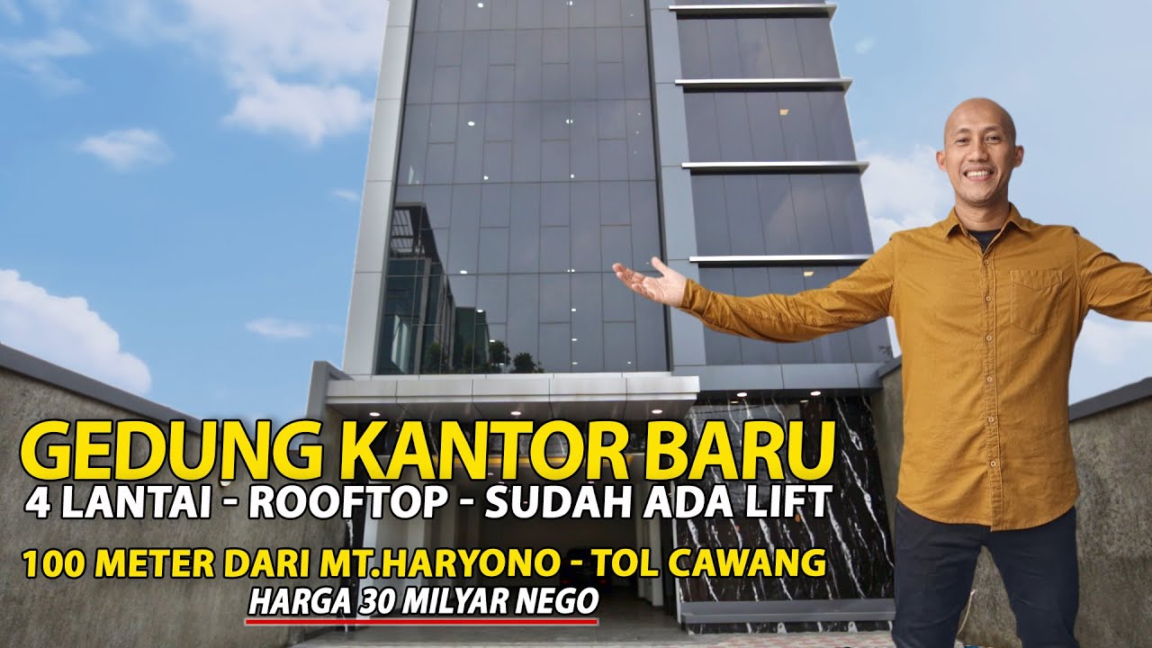 GEDUNG KANTOR BARU 4 LANTAI + ROOFTOP SUDAH ADA LIFT 100 METER DARI MT HARYONO - TOL CAWANG