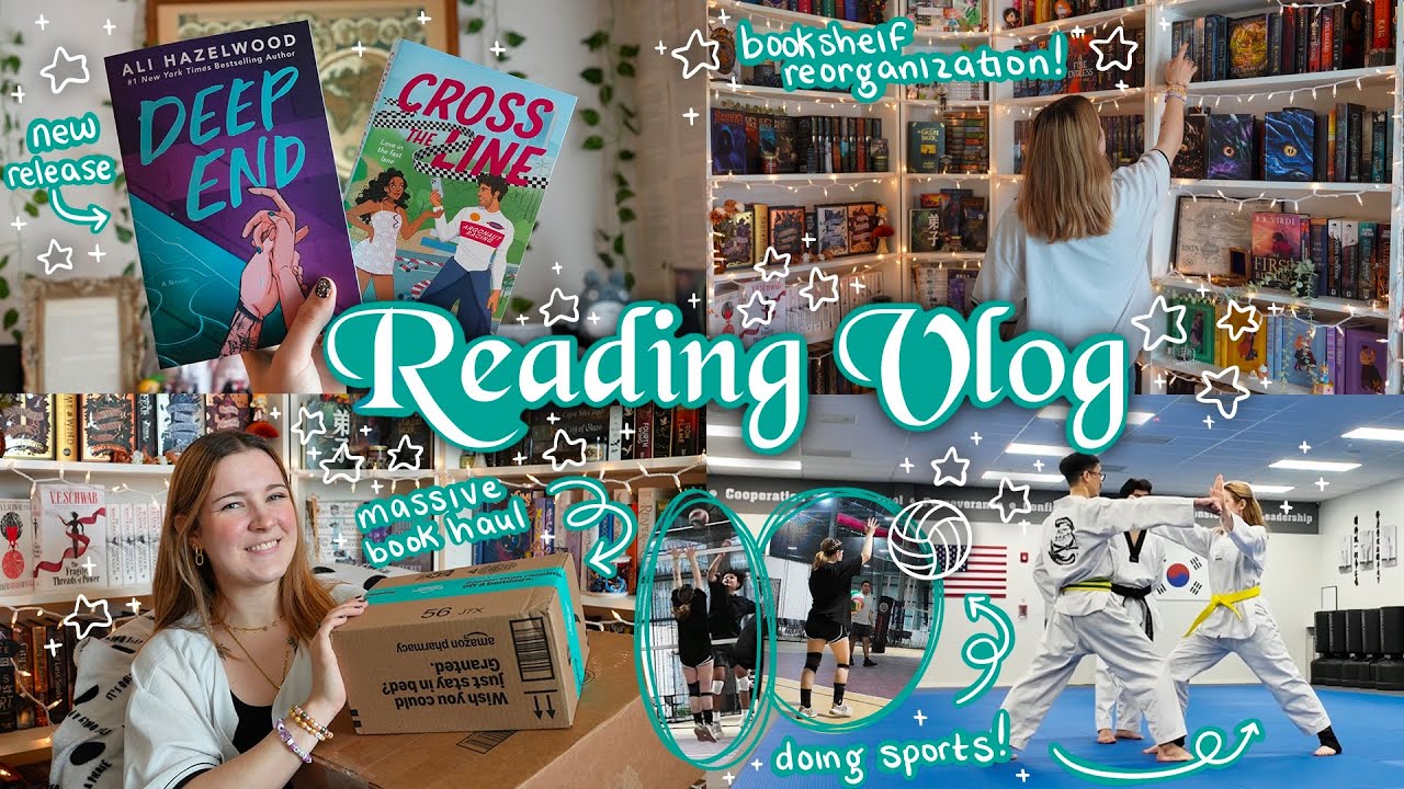 READING VLOG | sports romances, bookshelf organization and book hauls! ✨🏆