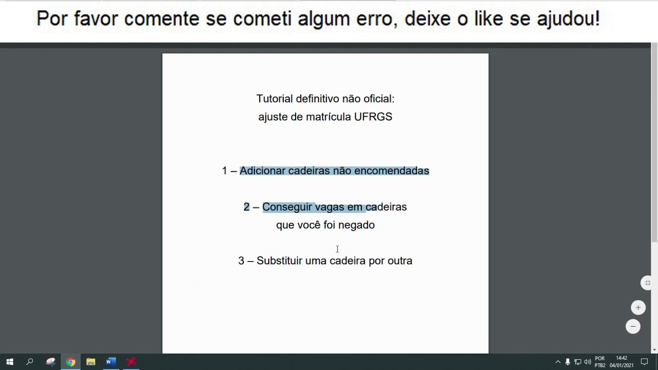 Tutorial de ajuste de matrícula - UFRGS (não-oficial)