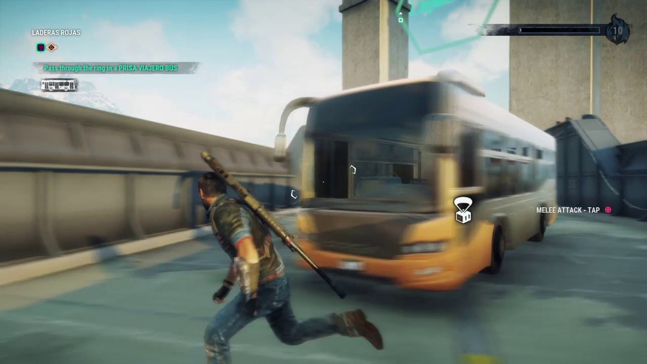 Just Cause 4 difficult stunt Laderas Rojas - Prisa Viajero Bus
