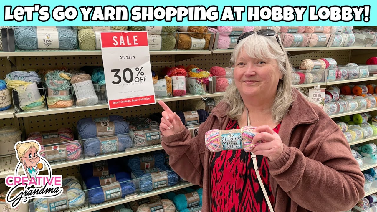 Yarn Shopping at Hobby Lobby! I Love This Cotton! Look At All These Colors! #hobbylobby