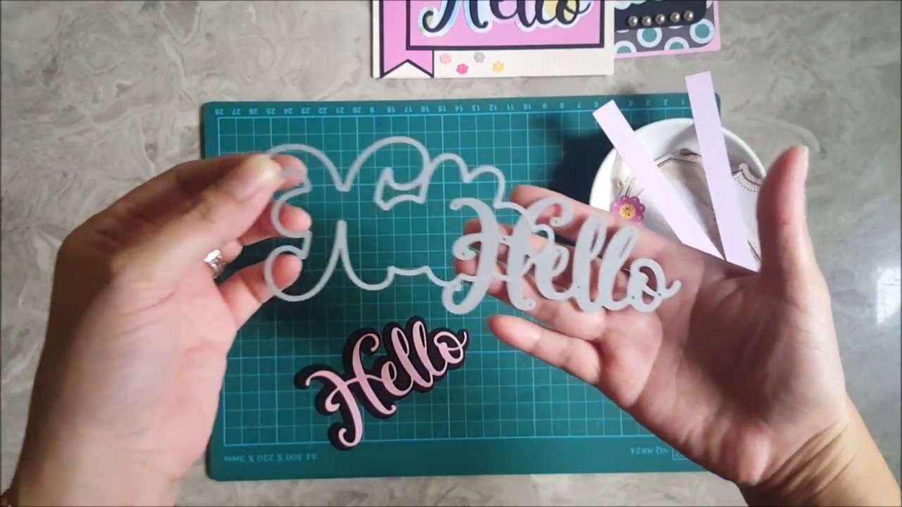 card #9 cheap hello die sample cut & card share | Gie's Tidbits