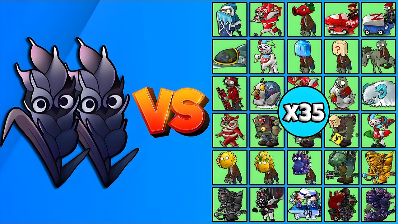 2 Obsidian Barley vs All Zombies x35 - PVZ Fusion
