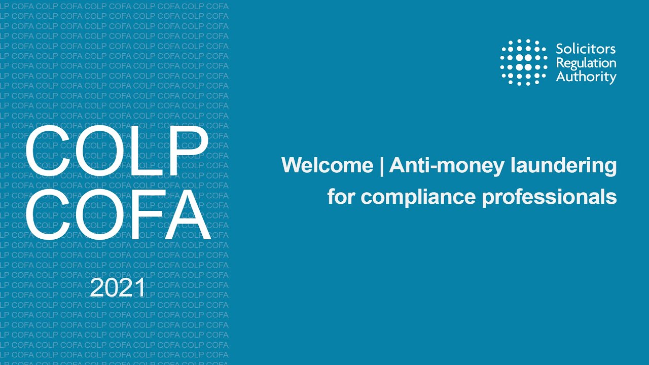 Welcome | Anti-money laundering for compliance professionals (Compliance Officers Conference 2021)
