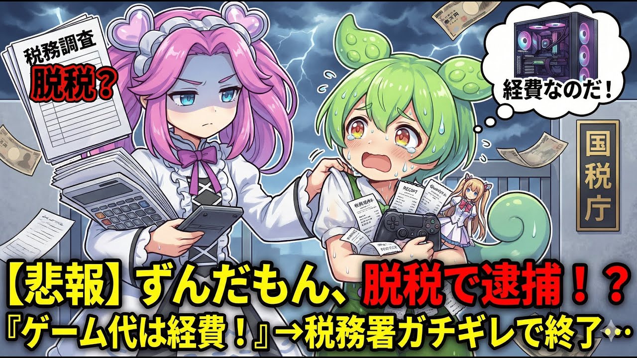 【悲報】ずんだもん、脱税で終了。「ゲーム代は経費なのだ！」と主張した結果、税務署にボコボコにされる…【確定申告】