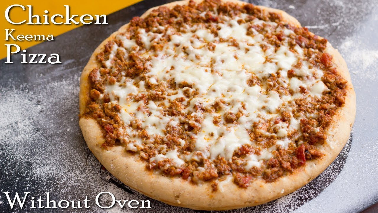 Chicken Keema Pizza | Wheat Crust Pizza without Oven | Loaded Chicken Pizza ~ The Terrace Kitchen
