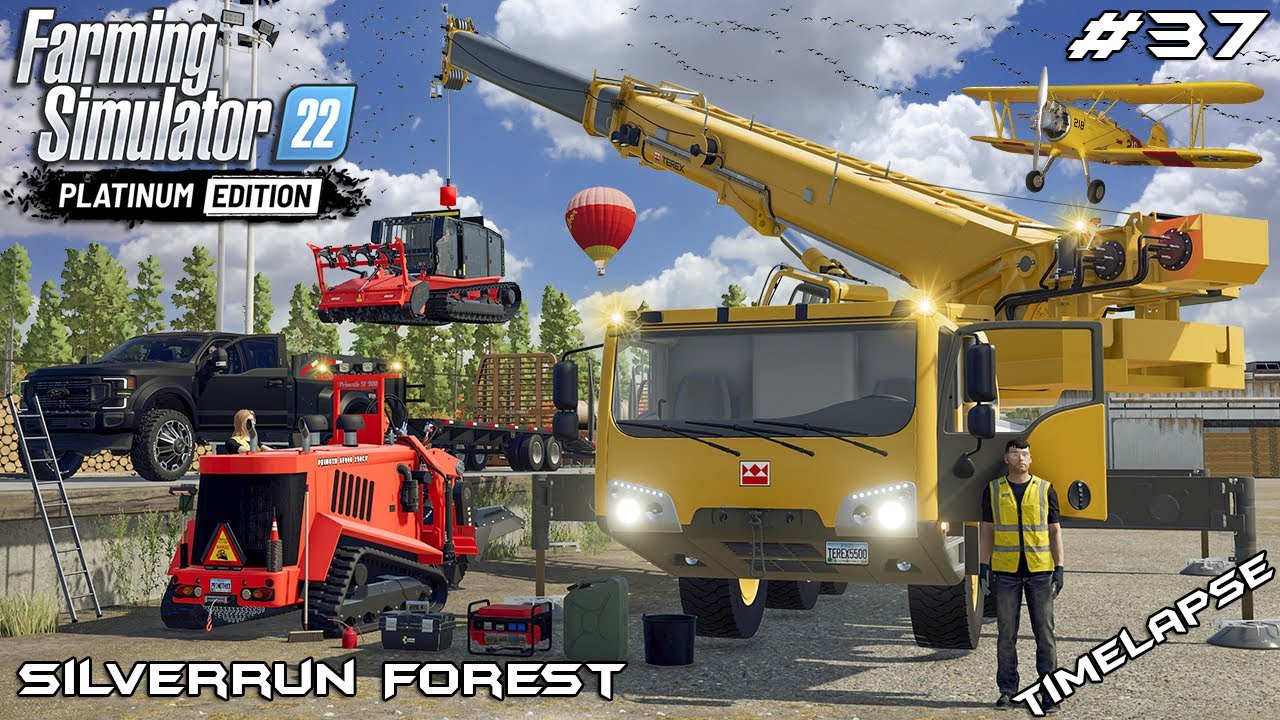 Unloading EQUIPMENT from TRAIN with a CRANE | Silverrun Forest | FS22 Platinum Edition | Episode 37