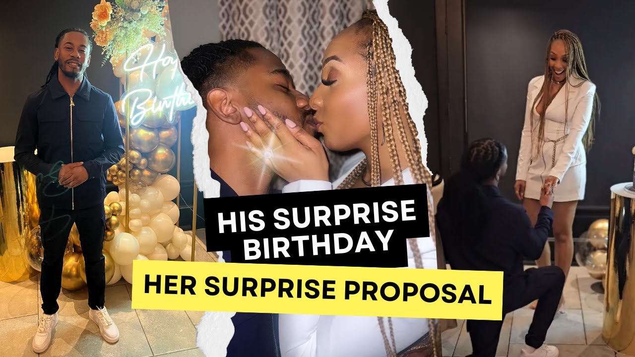 His surprise birthday dinner turned into her surprise proposal!