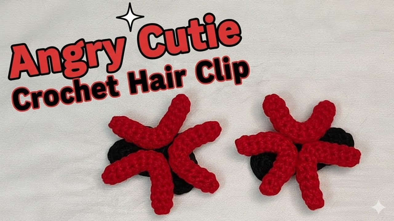 Angry Cutie Crochet Hair Clip 🧶🔥| Easy and Beginner friendly Tutorial