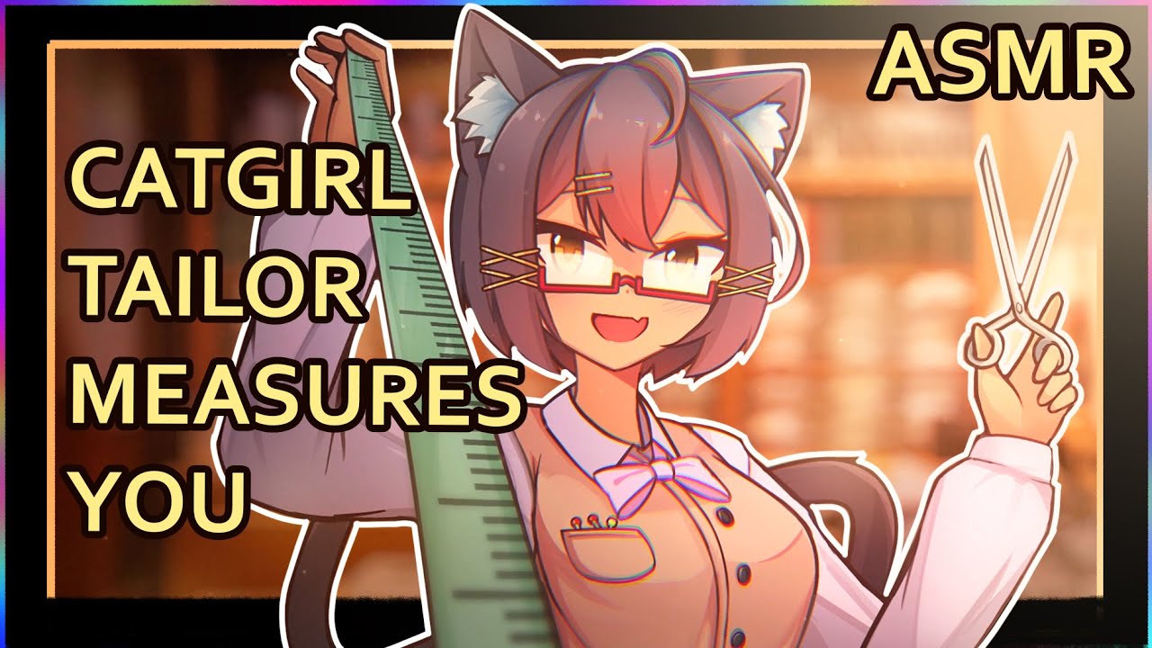 Catgirl Tailor Measures You | ASMR | Personal Attention |  [different fabrics] [sewing]
