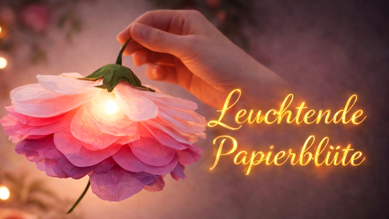 Papierblume mit Licht selber machen 🌸 DIY Deko Idee
