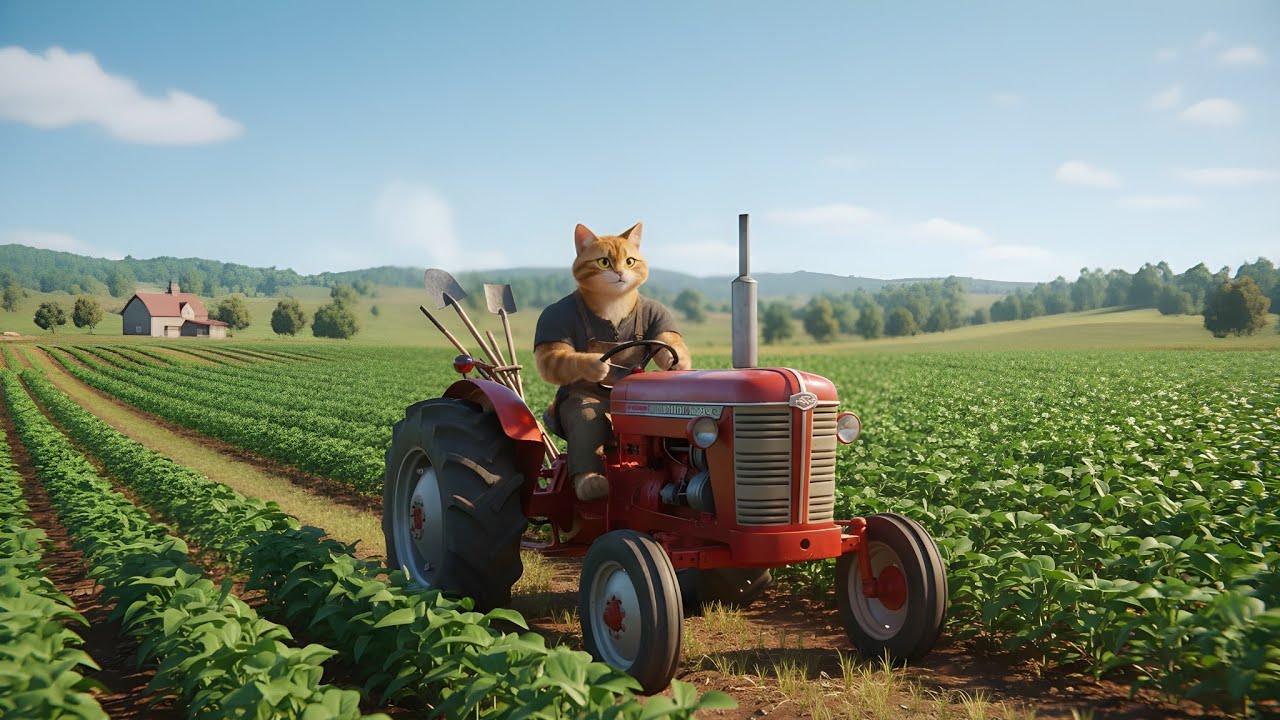 🐱 The Hardworking Farmer Cat: From Fields to Fortune 🍎