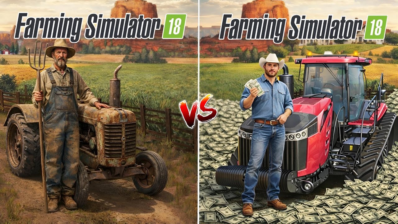 Fs 18 Poor Vs Rich Gameplay ! Fs18 Longest Trally Chain | Farming Simulator 18 Timelapse | #fs18 