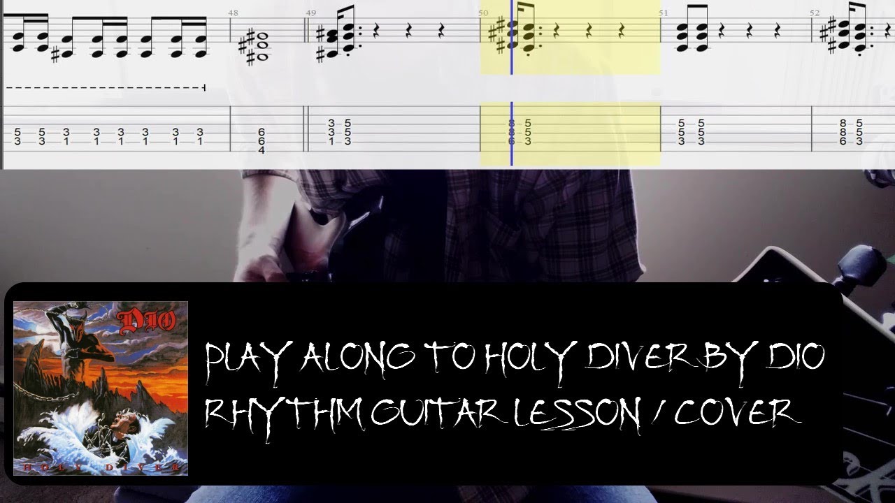 Play Along To Holy Diver by Dio | Rhythm Guitar Lesson / Cover