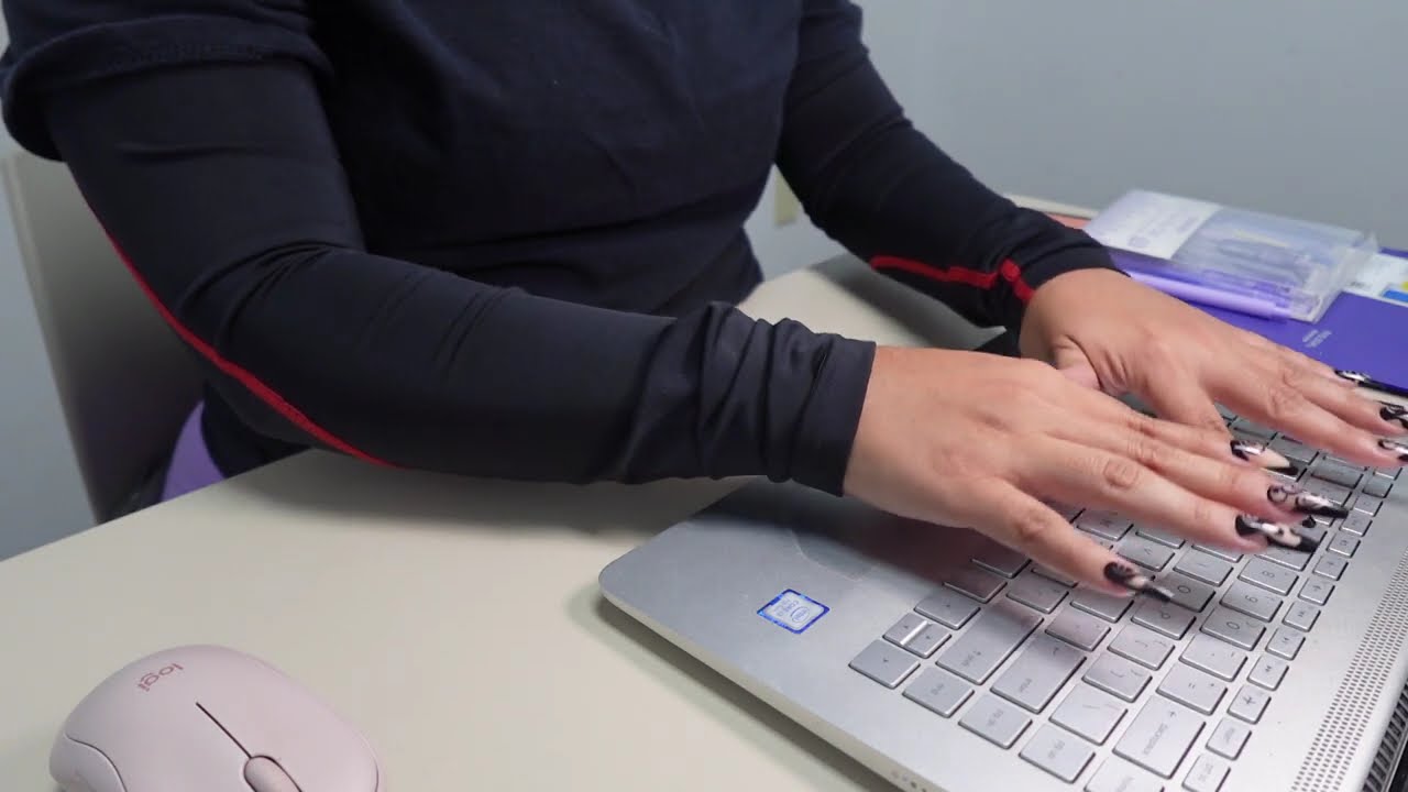 Short clip of Typing with long nails on laptop | ASMR | Ep.4.5