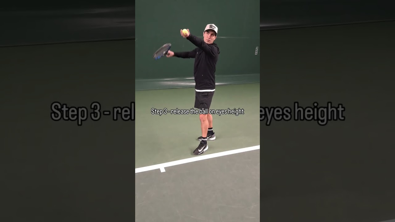 Fix serve toss in 3 steps👇 read description.Follow  me if you want play better tennis.