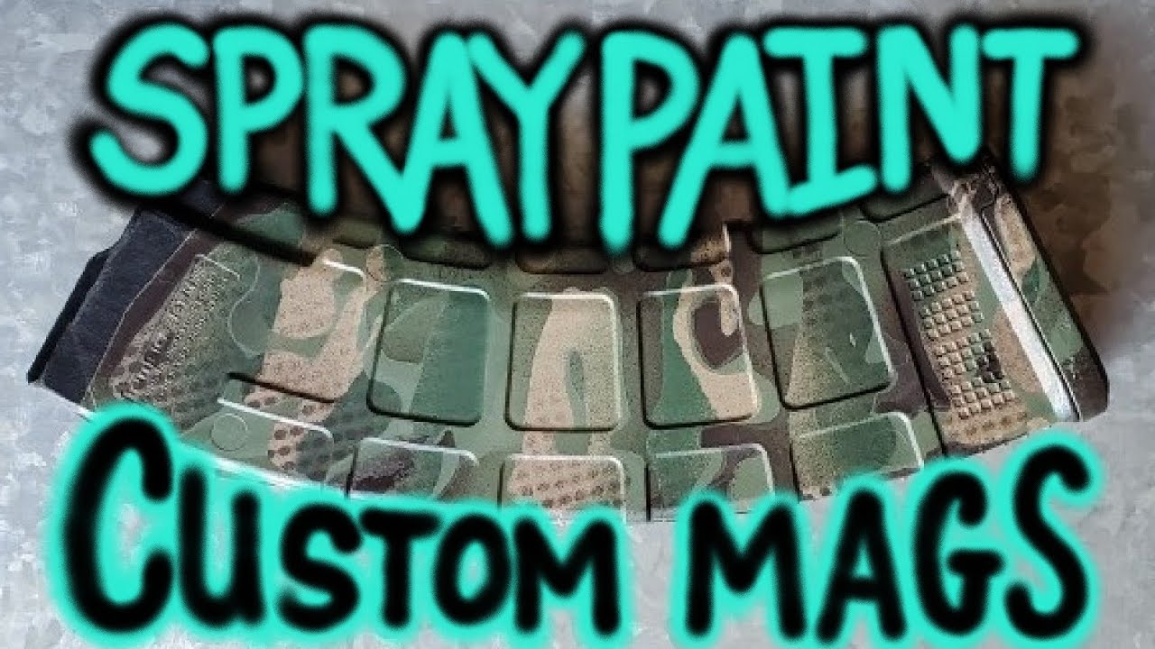 How to spray paint rifle magazines, DIY custom camo using dish soap and t-shirts.