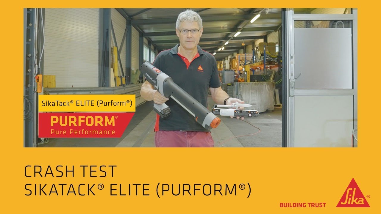 Crash test to demonstrate SikaTack® ELITE (Purform®)